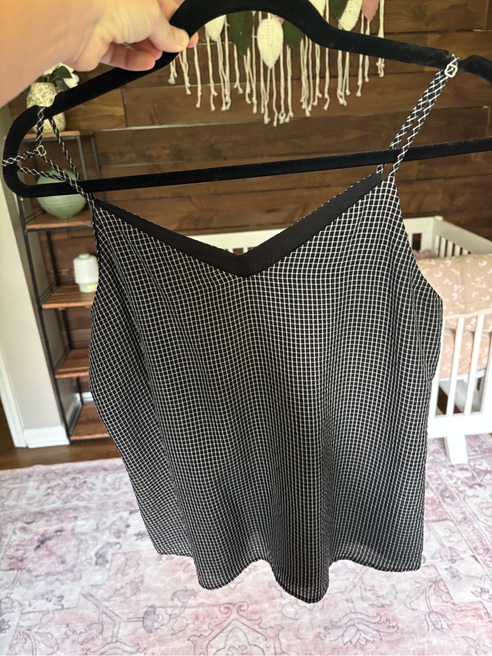 Banana Republic Black & White Micro-Check Cami